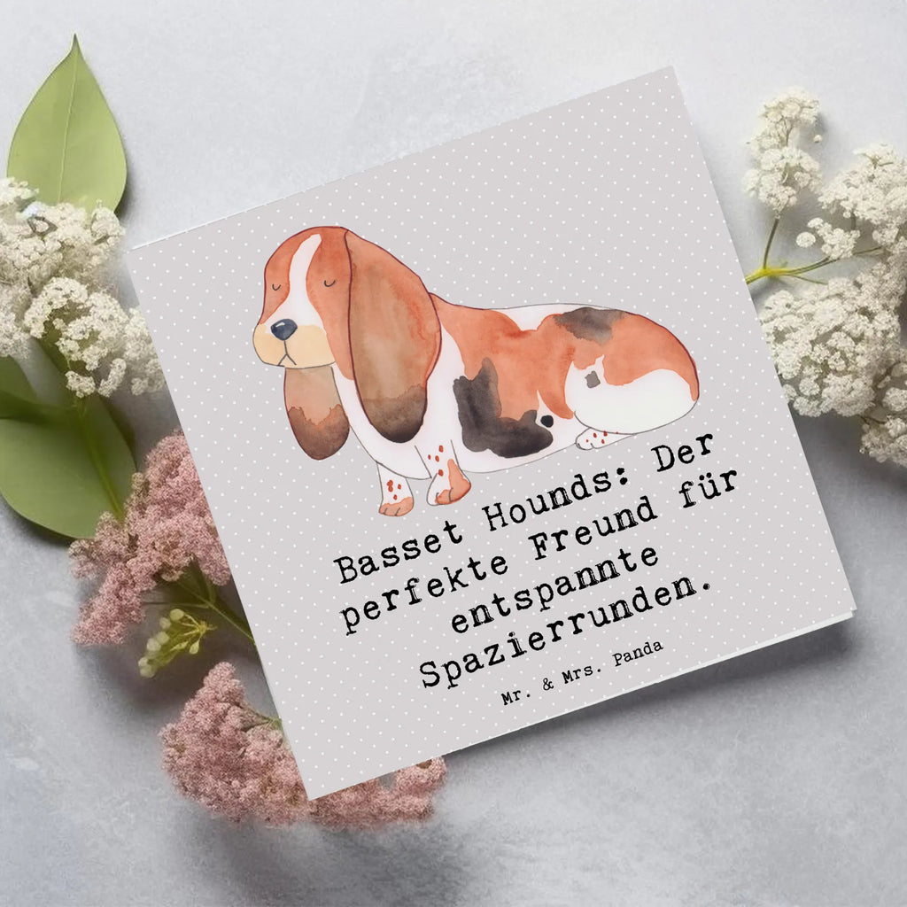 Deluxe Karte Basset Hound Freund Karte, Grußkarte, Klappkarte, Einladungskarte, Glückwunschkarte, Hochzeitskarte, Geburtstagskarte, Hochwertige Grußkarte, Hochwertige Klappkarte, Hund, Hunderasse, Rassehund, Hundebesitzer, Geschenk, Tierfreund, Schenken, Welpe