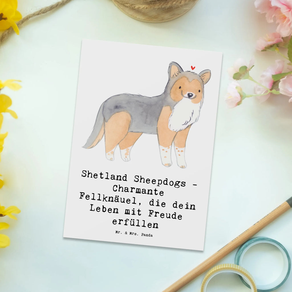 Postkarte Shetland Sheepdog Glücksbringer Postkarte, Karte, Geschenkkarte, Grußkarte, Einladung, Ansichtskarte, Geburtstagskarte, Einladungskarte, Dankeskarte, Ansichtskarten, Einladung Geburtstag, Einladungskarten Geburtstag, Hund, Hunderasse, Rassehund, Hundebesitzer, Geschenk, Tierfreund, Schenken, Welpe