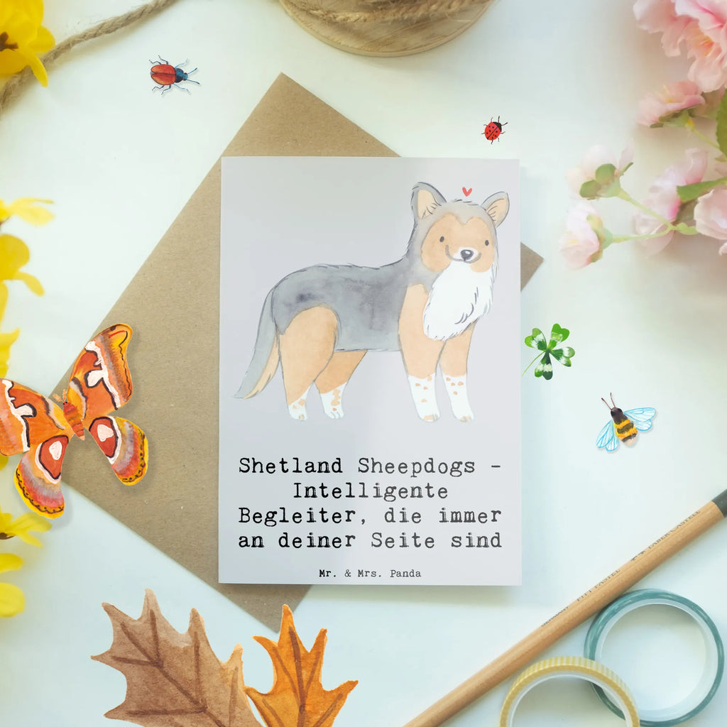 Grußkarte Shetland Sheepdog Freund Grußkarte, Klappkarte, Einladungskarte, Glückwunschkarte, Hochzeitskarte, Geburtstagskarte, Karte, Ansichtskarten, Hund, Hunderasse, Rassehund, Hundebesitzer, Geschenk, Tierfreund, Schenken, Welpe