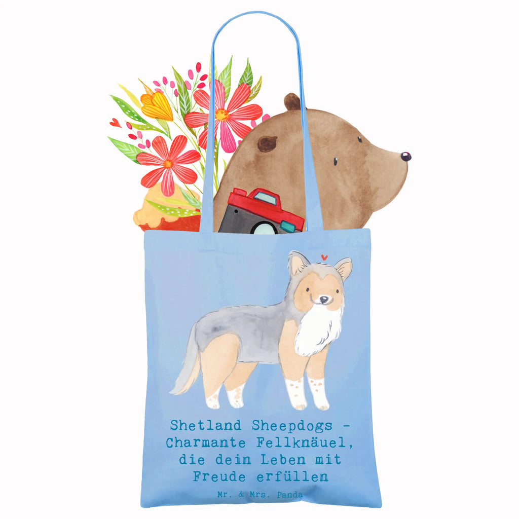 Tragetasche Shetland Sheepdog Glücksbringer Beuteltasche, Beutel, Einkaufstasche, Jutebeutel, Stoffbeutel, Tasche, Shopper, Umhängetasche, Strandtasche, Schultertasche, Stofftasche, Tragetasche, Badetasche, Jutetasche, Einkaufstüte, Laptoptasche, Hund, Hunderasse, Rassehund, Hundebesitzer, Geschenk, Tierfreund, Schenken, Welpe