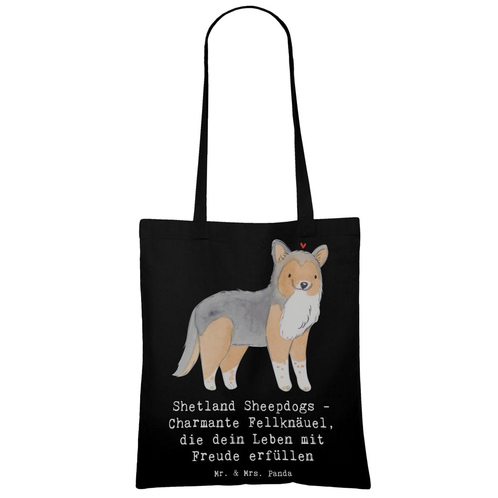 Tragetasche Shetland Sheepdog Glücksbringer Beuteltasche, Beutel, Einkaufstasche, Jutebeutel, Stoffbeutel, Tasche, Shopper, Umhängetasche, Strandtasche, Schultertasche, Stofftasche, Tragetasche, Badetasche, Jutetasche, Einkaufstüte, Laptoptasche, Hund, Hunderasse, Rassehund, Hundebesitzer, Geschenk, Tierfreund, Schenken, Welpe