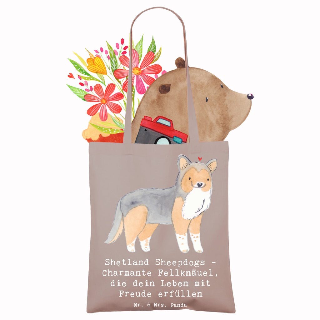 Tragetasche Shetland Sheepdog Glücksbringer Beuteltasche, Beutel, Einkaufstasche, Jutebeutel, Stoffbeutel, Tasche, Shopper, Umhängetasche, Strandtasche, Schultertasche, Stofftasche, Tragetasche, Badetasche, Jutetasche, Einkaufstüte, Laptoptasche, Hund, Hunderasse, Rassehund, Hundebesitzer, Geschenk, Tierfreund, Schenken, Welpe