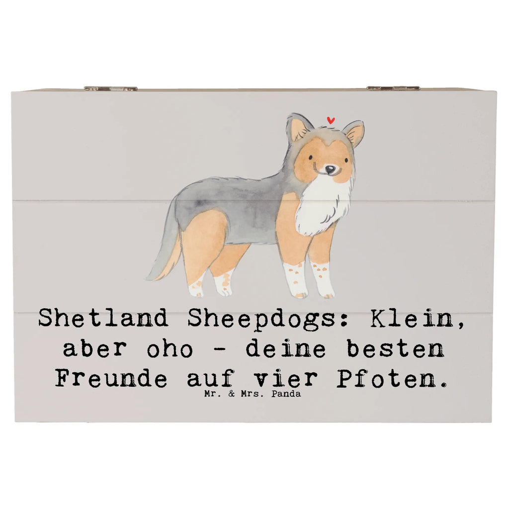 Holzkiste Shetland Sheepdog Freunde Holzkiste, Kiste, Schatzkiste, Truhe, Schatulle, XXL, Erinnerungsbox, Erinnerungskiste, Dekokiste, Aufbewahrungsbox, Geschenkbox, Geschenkdose, Hund, Hunderasse, Rassehund, Hundebesitzer, Geschenk, Tierfreund, Schenken, Welpe