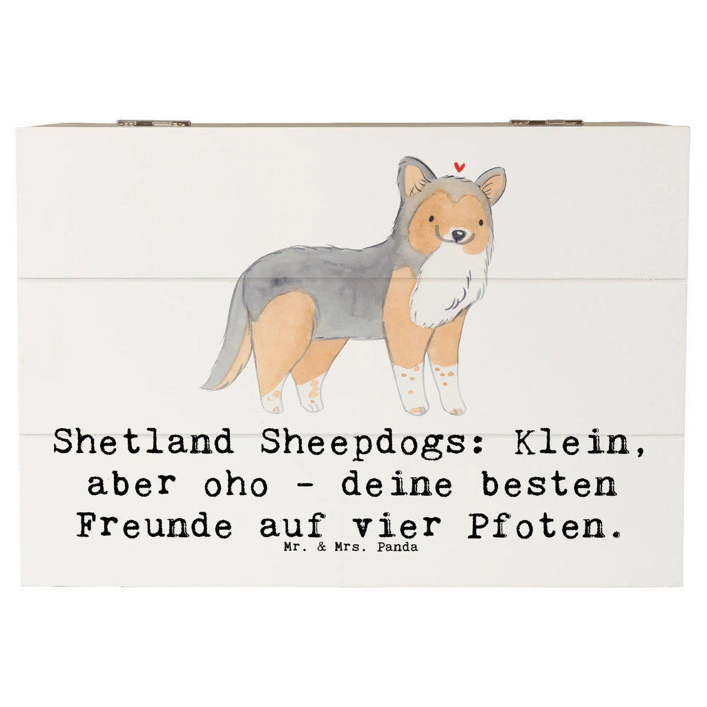 Holzkiste Shetland Sheepdog Freunde Holzkiste, Kiste, Schatzkiste, Truhe, Schatulle, XXL, Erinnerungsbox, Erinnerungskiste, Dekokiste, Aufbewahrungsbox, Geschenkbox, Geschenkdose, Hund, Hunderasse, Rassehund, Hundebesitzer, Geschenk, Tierfreund, Schenken, Welpe