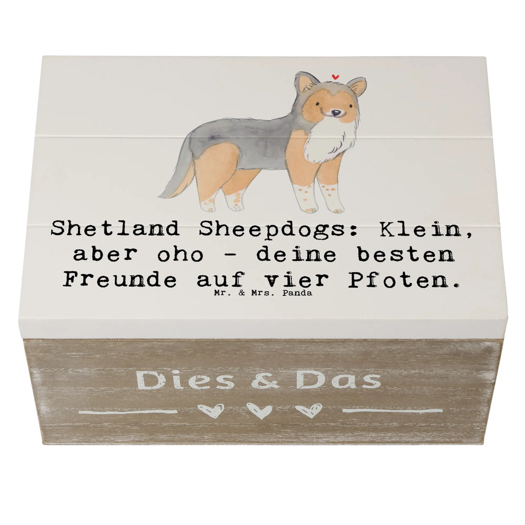 Holzkiste Shetland Sheepdog Freunde Holzkiste, Kiste, Schatzkiste, Truhe, Schatulle, XXL, Erinnerungsbox, Erinnerungskiste, Dekokiste, Aufbewahrungsbox, Geschenkbox, Geschenkdose, Hund, Hunderasse, Rassehund, Hundebesitzer, Geschenk, Tierfreund, Schenken, Welpe