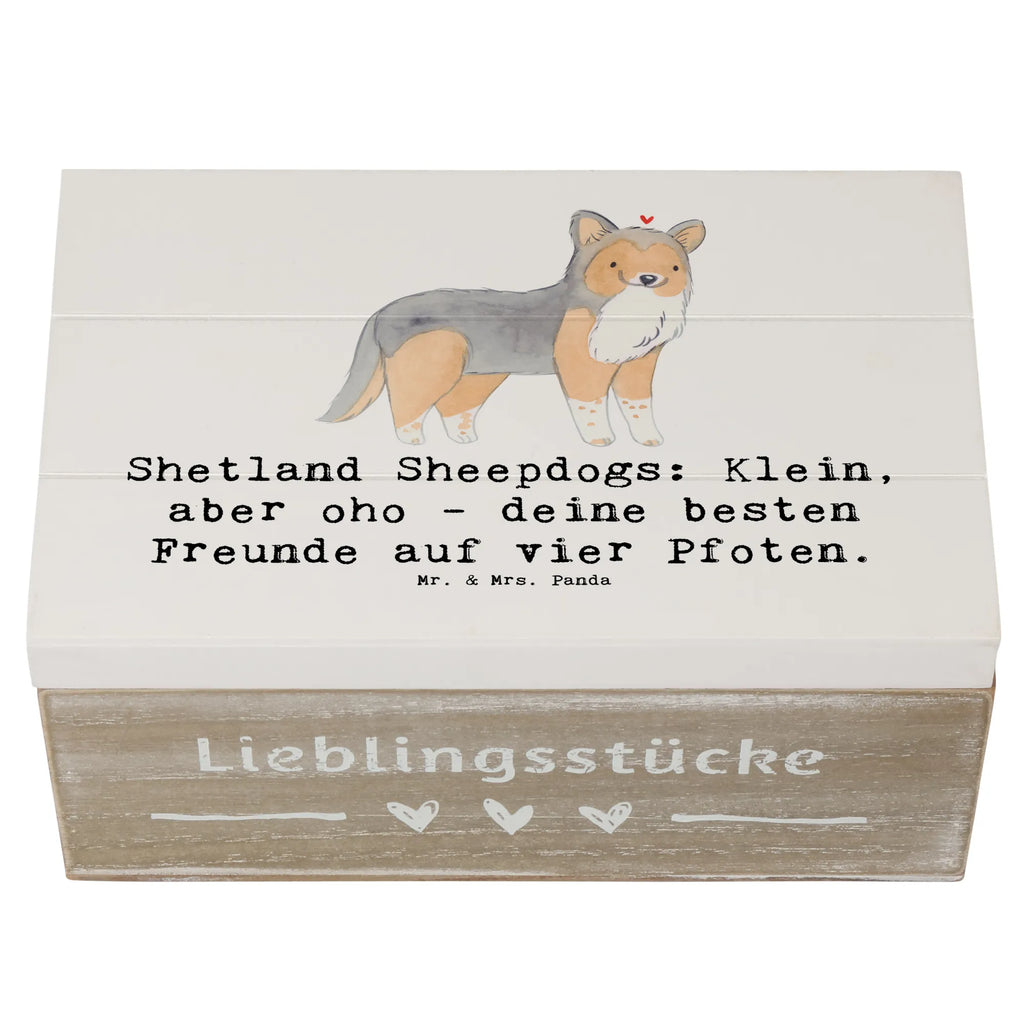 Holzkiste Shetland Sheepdog Freunde Holzkiste, Kiste, Schatzkiste, Truhe, Schatulle, XXL, Erinnerungsbox, Erinnerungskiste, Dekokiste, Aufbewahrungsbox, Geschenkbox, Geschenkdose, Hund, Hunderasse, Rassehund, Hundebesitzer, Geschenk, Tierfreund, Schenken, Welpe