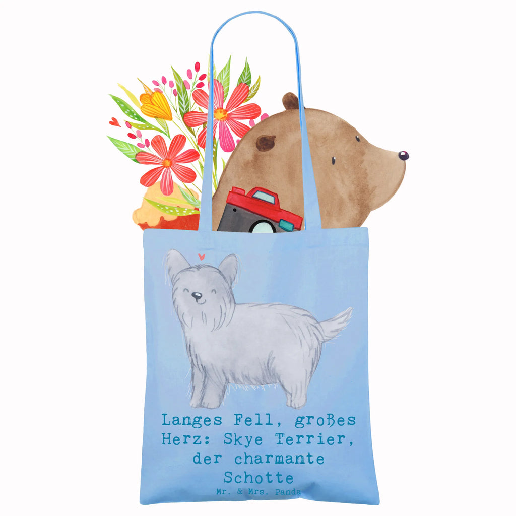 Tragetasche Skye Terrier Beuteltasche, Beutel, Einkaufstasche, Jutebeutel, Stoffbeutel, Tasche, Shopper, Umhängetasche, Strandtasche, Schultertasche, Stofftasche, Tragetasche, Badetasche, Jutetasche, Einkaufstüte, Laptoptasche, Hund, Hunderasse, Rassehund, Hundebesitzer, Geschenk, Tierfreund, Schenken, Welpe