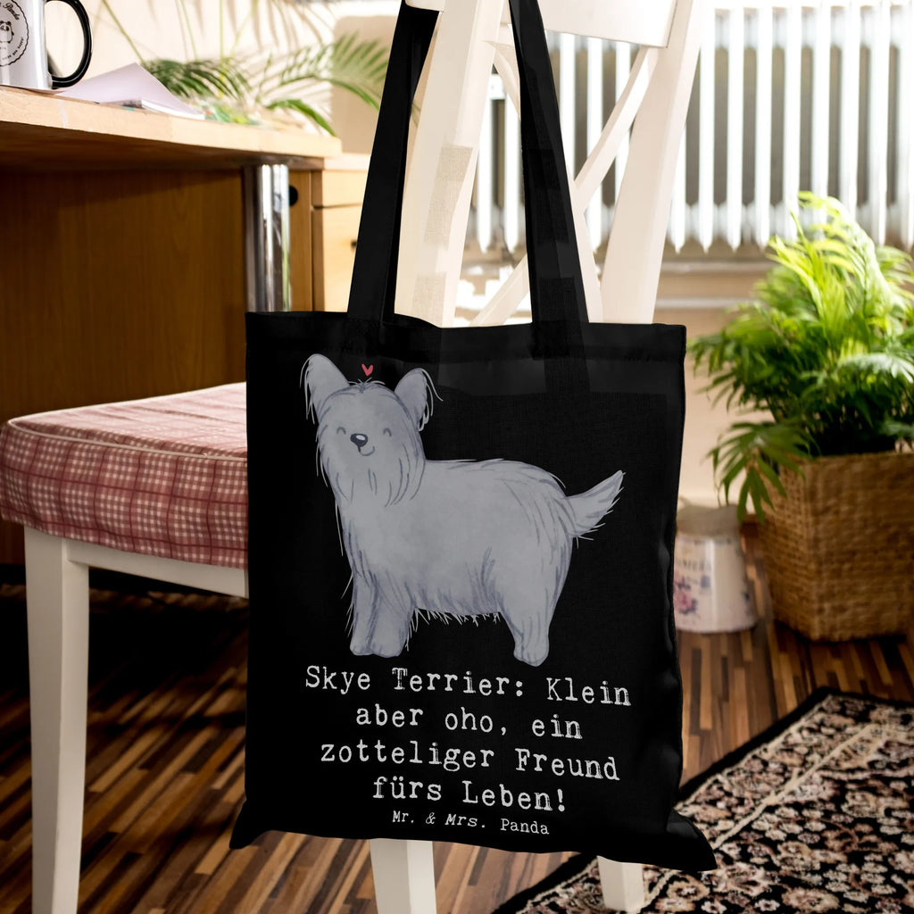 Tragetasche Skye Terrier Freund Beuteltasche, Beutel, Einkaufstasche, Jutebeutel, Stoffbeutel, Tasche, Shopper, Umhängetasche, Strandtasche, Schultertasche, Stofftasche, Tragetasche, Badetasche, Jutetasche, Einkaufstüte, Laptoptasche, Hund, Hunderasse, Rassehund, Hundebesitzer, Geschenk, Tierfreund, Schenken, Welpe