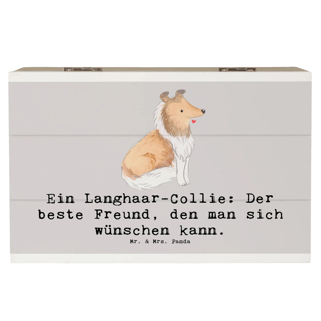 Holzkiste Langhaar Collie Freund Holzkiste, Kiste, Schatzkiste, Truhe, Schatulle, XXL, Erinnerungsbox, Erinnerungskiste, Dekokiste, Aufbewahrungsbox, Geschenkbox, Geschenkdose, Hund, Hunderasse, Rassehund, Hundebesitzer, Geschenk, Tierfreund, Schenken, Welpe