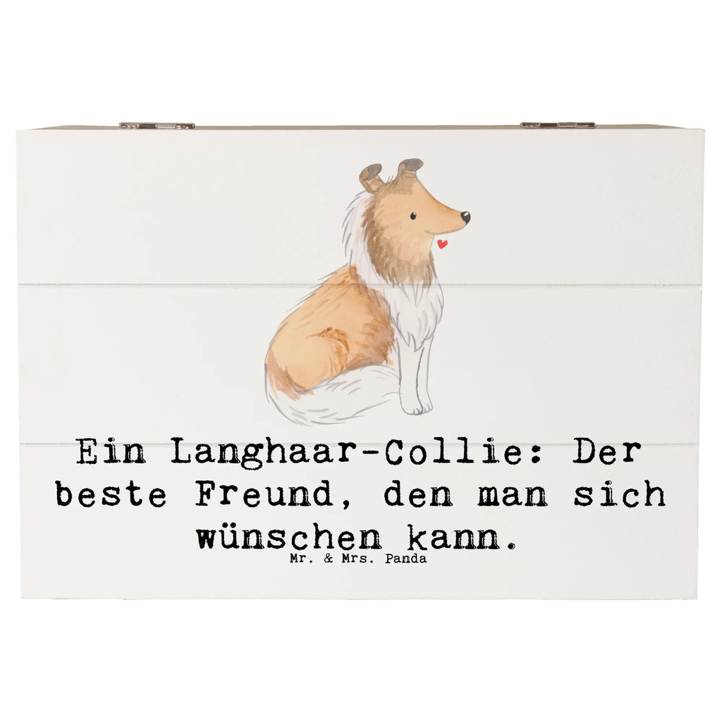 Holzkiste Langhaar Collie Freund Holzkiste, Kiste, Schatzkiste, Truhe, Schatulle, XXL, Erinnerungsbox, Erinnerungskiste, Dekokiste, Aufbewahrungsbox, Geschenkbox, Geschenkdose, Hund, Hunderasse, Rassehund, Hundebesitzer, Geschenk, Tierfreund, Schenken, Welpe