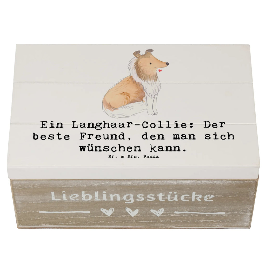 Holzkiste Langhaar Collie Freund Holzkiste, Kiste, Schatzkiste, Truhe, Schatulle, XXL, Erinnerungsbox, Erinnerungskiste, Dekokiste, Aufbewahrungsbox, Geschenkbox, Geschenkdose, Hund, Hunderasse, Rassehund, Hundebesitzer, Geschenk, Tierfreund, Schenken, Welpe