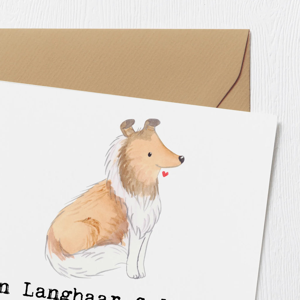 Deluxe Karte Langhaar Collie Freund Karte, Grußkarte, Klappkarte, Einladungskarte, Glückwunschkarte, Hochzeitskarte, Geburtstagskarte, Hochwertige Grußkarte, Hochwertige Klappkarte, Hund, Hunderasse, Rassehund, Hundebesitzer, Geschenk, Tierfreund, Schenken, Welpe