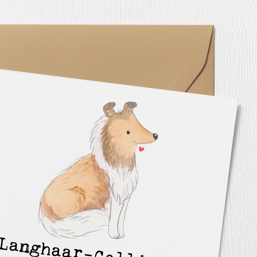 Deluxe Karte Langhaar Collie Treue Karte, Grußkarte, Klappkarte, Einladungskarte, Glückwunschkarte, Hochzeitskarte, Geburtstagskarte, Hochwertige Grußkarte, Hochwertige Klappkarte, Hund, Hunderasse, Rassehund, Hundebesitzer, Geschenk, Tierfreund, Schenken, Welpe