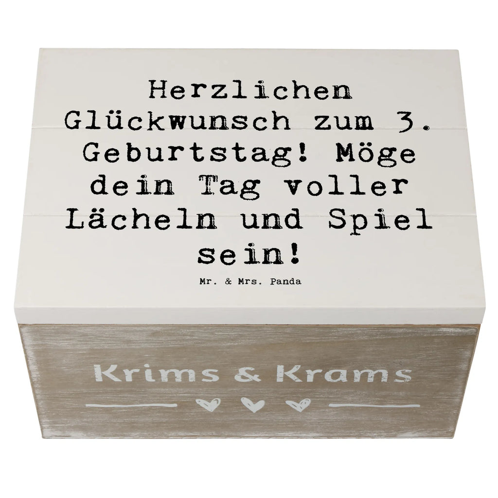 Holzkiste Spruch 3. Geburtstag Lächeln und Spiel Holzkiste, Kiste, Schatzkiste, Truhe, Schatulle, XXL, Erinnerungsbox, Erinnerungskiste, Dekokiste, Aufbewahrungsbox, Geschenkbox, Geschenkdose, Geburtstag, Geburtstagsgeschenk, Geschenk