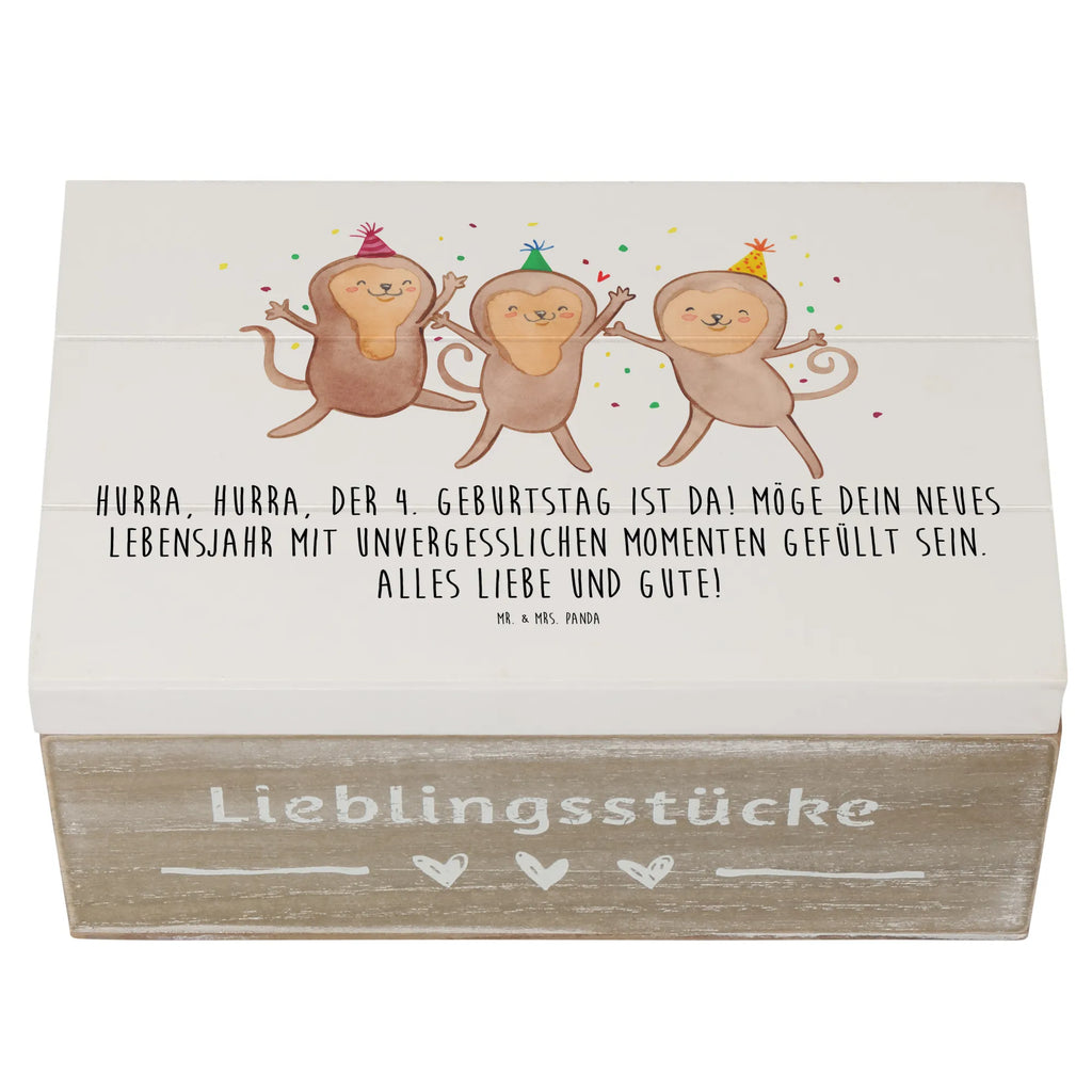 Holzkiste 4. Geburtstag Feiern Holzkiste, Kiste, Schatzkiste, Truhe, Schatulle, XXL, Erinnerungsbox, Erinnerungskiste, Dekokiste, Aufbewahrungsbox, Geschenkbox, Geschenkdose, Geburtstag, Geburtstagsgeschenk, Geschenk