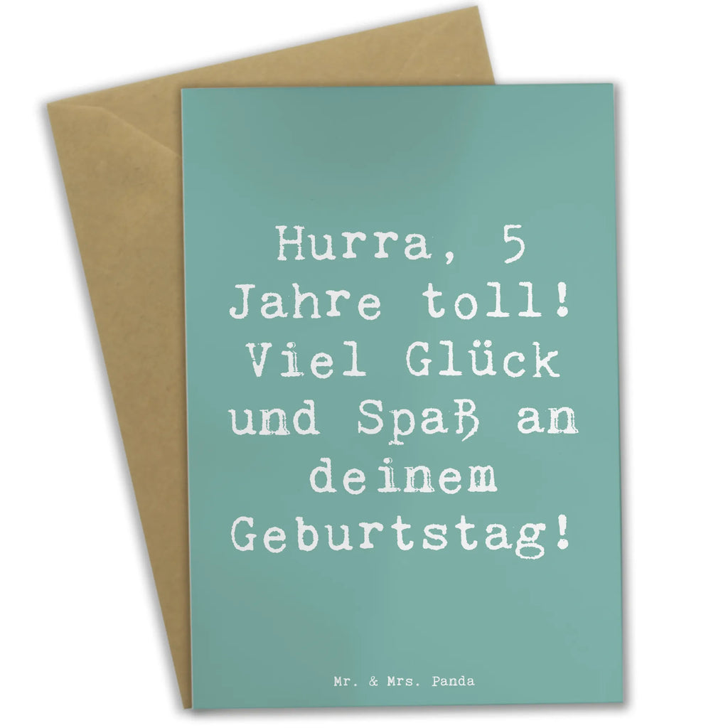 Grußkarte Spruch 5. Geburtstag Jubel Grußkarte, Klappkarte, Einladungskarte, Glückwunschkarte, Hochzeitskarte, Geburtstagskarte, Karte, Ansichtskarten, Geburtstag, Geburtstagsgeschenk, Geschenk