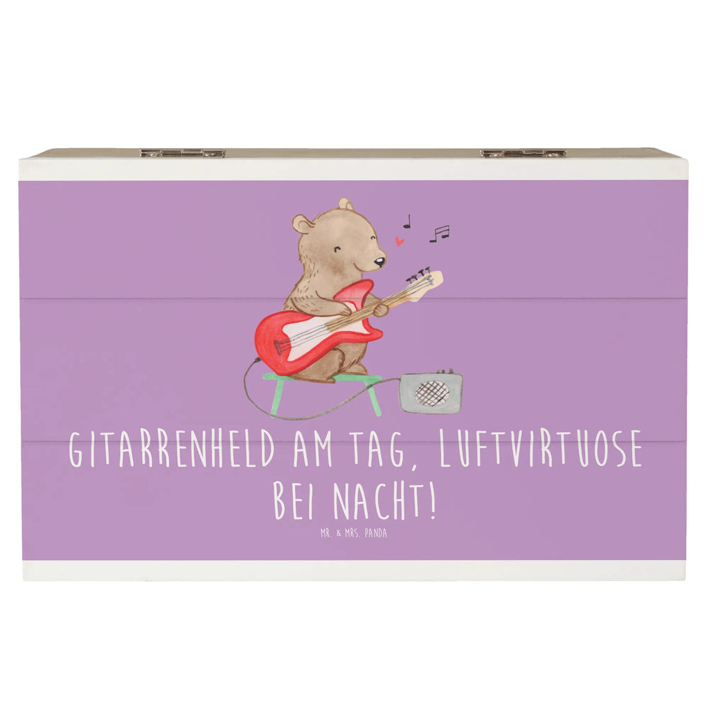 Holzkiste Gitarrenheld Holzkiste, Kiste, Schatzkiste, Truhe, Schatulle, XXL, Erinnerungsbox, Erinnerungskiste, Dekokiste, Aufbewahrungsbox, Geschenkbox, Geschenkdose, Instrumente, Geschenke Musiker, Musikliebhaber