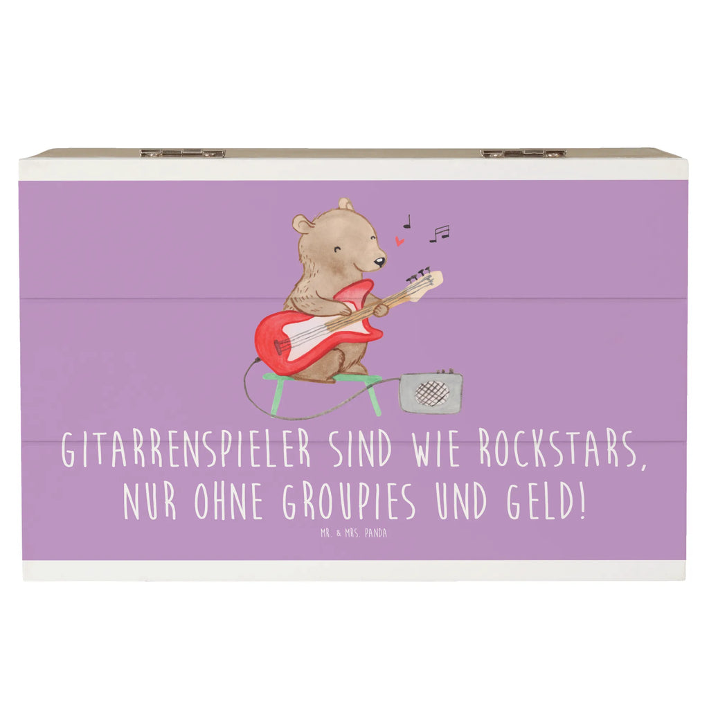 Holzkiste Gitarre Helden Holzkiste, Kiste, Schatzkiste, Truhe, Schatulle, XXL, Erinnerungsbox, Erinnerungskiste, Dekokiste, Aufbewahrungsbox, Geschenkbox, Geschenkdose, Instrumente, Geschenke Musiker, Musikliebhaber