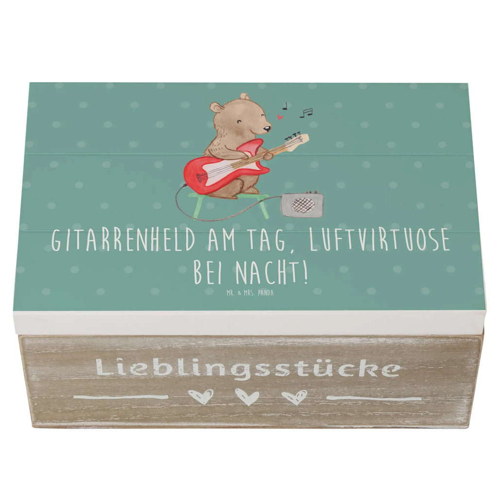 Holzkiste Gitarrenheld Holzkiste, Kiste, Schatzkiste, Truhe, Schatulle, XXL, Erinnerungsbox, Erinnerungskiste, Dekokiste, Aufbewahrungsbox, Geschenkbox, Geschenkdose, Instrumente, Geschenke Musiker, Musikliebhaber