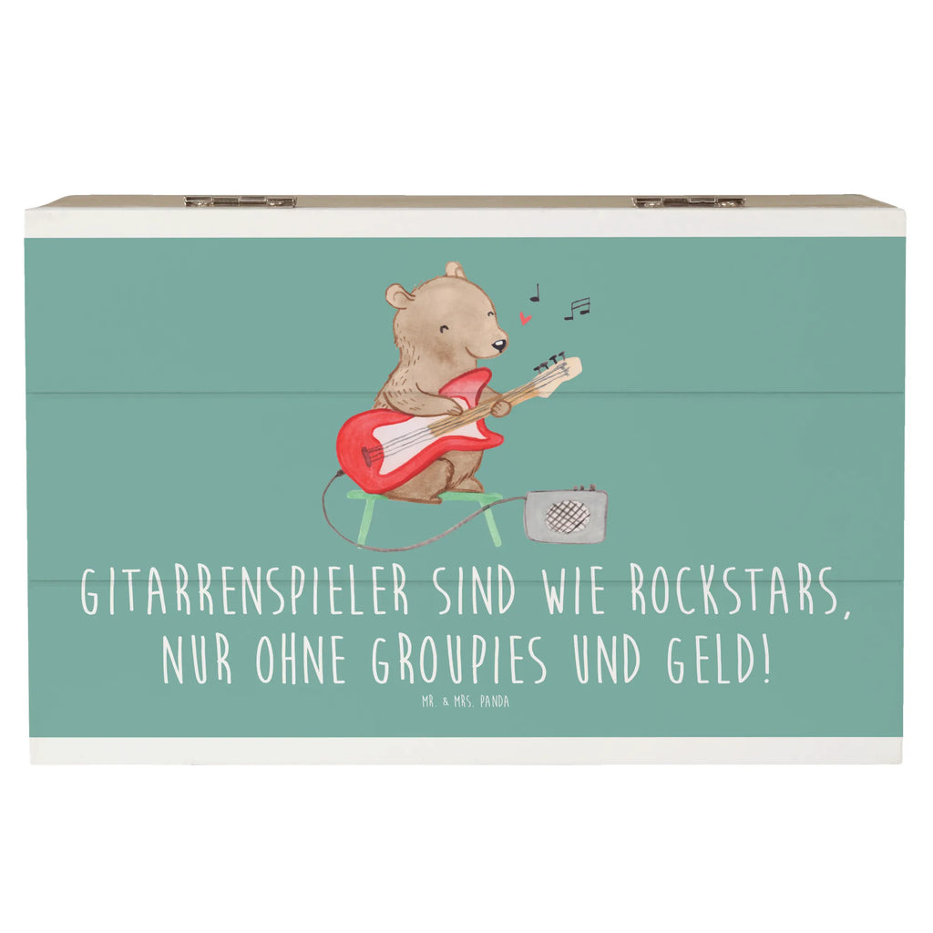 Holzkiste Gitarre Helden Holzkiste, Kiste, Schatzkiste, Truhe, Schatulle, XXL, Erinnerungsbox, Erinnerungskiste, Dekokiste, Aufbewahrungsbox, Geschenkbox, Geschenkdose, Instrumente, Geschenke Musiker, Musikliebhaber