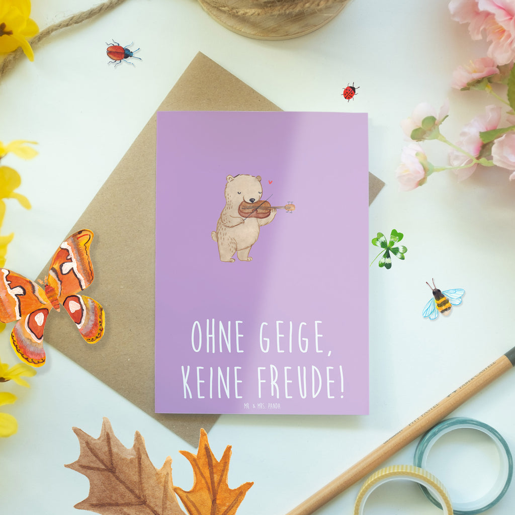 Grußkarte Geige Freude Grußkarte, Klappkarte, Einladungskarte, Glückwunschkarte, Hochzeitskarte, Geburtstagskarte, Karte, Ansichtskarten, Instrumente, Geschenke Musiker, Musikliebhaber