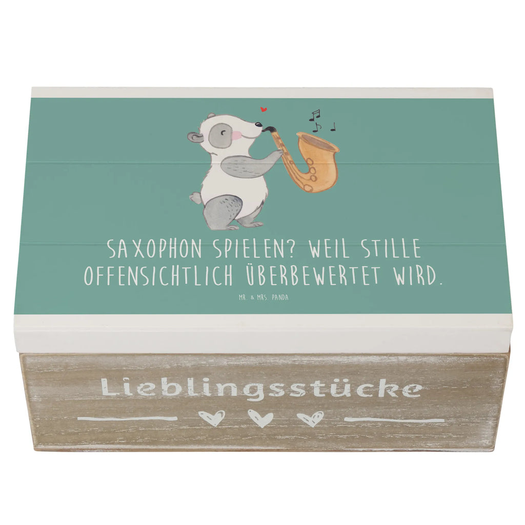 Holzkiste Saxophon Leidenschaft Holzkiste, Kiste, Schatzkiste, Truhe, Schatulle, XXL, Erinnerungsbox, Erinnerungskiste, Dekokiste, Aufbewahrungsbox, Geschenkbox, Geschenkdose, Instrumente, Geschenke Musiker, Musikliebhaber