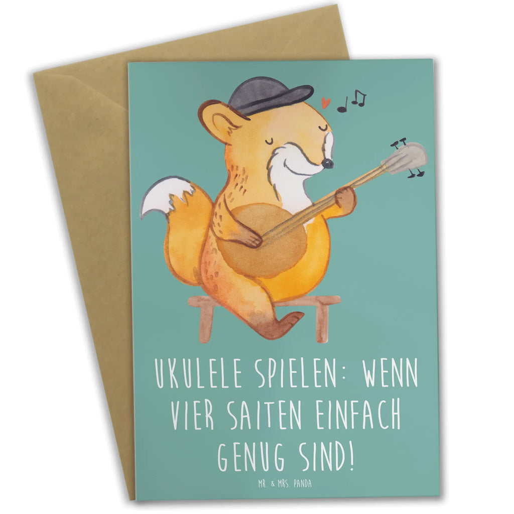 Grußkarte Ukulele Freude Grußkarte, Klappkarte, Einladungskarte, Glückwunschkarte, Hochzeitskarte, Geburtstagskarte, Karte, Ansichtskarten, Instrumente, Geschenke Musiker, Musikliebhaber