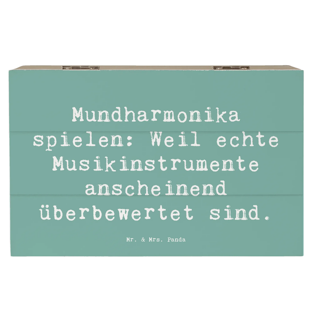 Holzkiste Spruch Mundharmonika spielen: Weil echte Musikinstrumente anscheinend überbewertet sind. Holzkiste, Kiste, Schatzkiste, Truhe, Schatulle, XXL, Erinnerungsbox, Erinnerungskiste, Dekokiste, Aufbewahrungsbox, Geschenkbox, Geschenkdose, Instrumente, Geschenke Musiker, Musikliebhaber