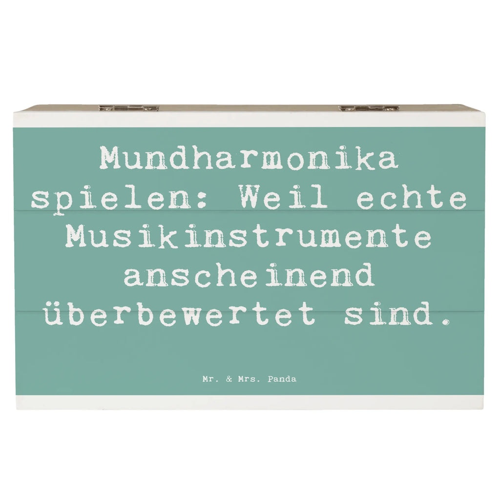 Holzkiste Spruch Mundharmonika spielen: Weil echte Musikinstrumente anscheinend überbewertet sind. Holzkiste, Kiste, Schatzkiste, Truhe, Schatulle, XXL, Erinnerungsbox, Erinnerungskiste, Dekokiste, Aufbewahrungsbox, Geschenkbox, Geschenkdose, Instrumente, Geschenke Musiker, Musikliebhaber