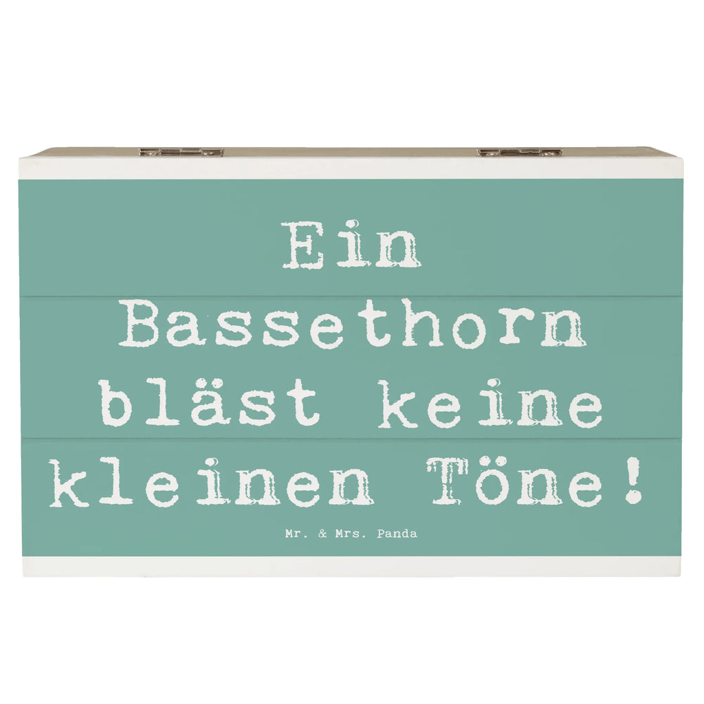 Holzkiste Spruch Ein Bassethorn bläst keine kleinen Töne! Holzkiste, Kiste, Schatzkiste, Truhe, Schatulle, XXL, Erinnerungsbox, Erinnerungskiste, Dekokiste, Aufbewahrungsbox, Geschenkbox, Geschenkdose, Instrumente, Geschenke Musiker, Musikliebhaber