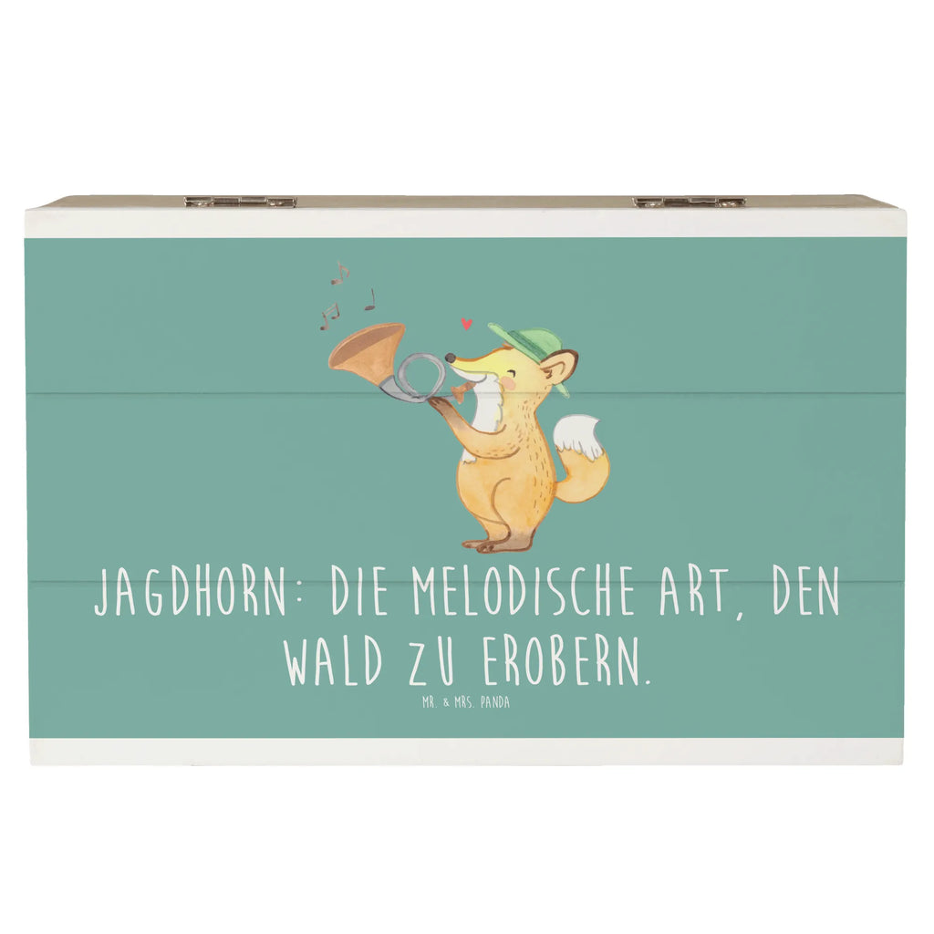 Holzkiste Jagdhorn Magie Holzkiste, Kiste, Schatzkiste, Truhe, Schatulle, XXL, Erinnerungsbox, Erinnerungskiste, Dekokiste, Aufbewahrungsbox, Geschenkbox, Geschenkdose, Instrumente, Geschenke Musiker, Musikliebhaber