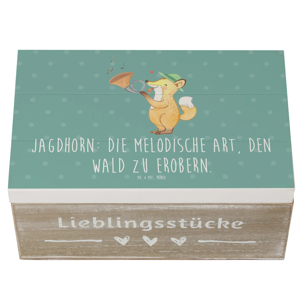 Holzkiste Jagdhorn Magie Holzkiste, Kiste, Schatzkiste, Truhe, Schatulle, XXL, Erinnerungsbox, Erinnerungskiste, Dekokiste, Aufbewahrungsbox, Geschenkbox, Geschenkdose, Instrumente, Geschenke Musiker, Musikliebhaber