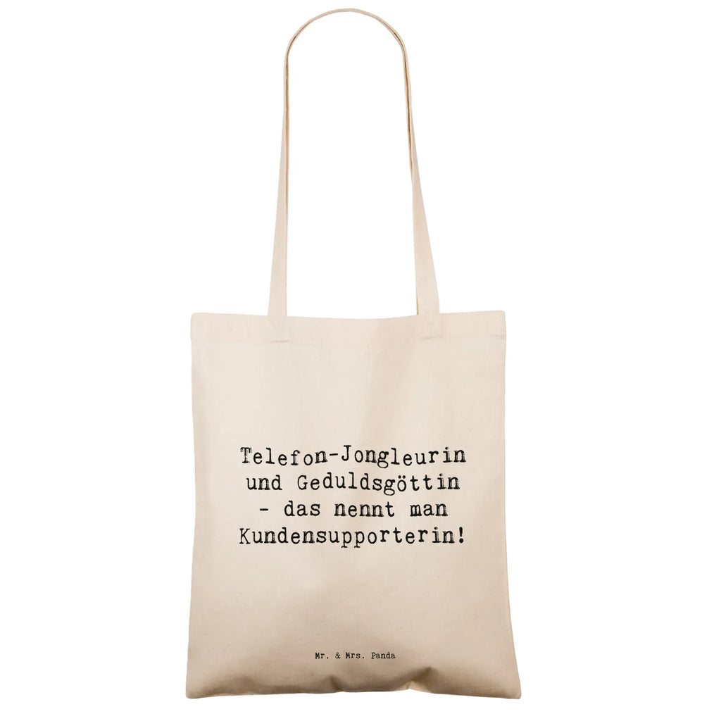 Tragetasche Telefon-Jongleurin und Geduldsgöttin - das nennt man Kundensupporterin! Beuteltasche, Beutel, Einkaufstasche, Jutebeutel, Stoffbeutel, Tasche, Shopper, Umhängetasche, Strandtasche, Schultertasche, Stofftasche, Tragetasche, Badetasche, Jutetasche, Einkaufstüte, Laptoptasche, Beruf, Ausbildung, Jubiläum, Abschied, Rente, Kollege, Kollegin, Geschenk, Schenken, Arbeitskollege, Mitarbeiter, Firma, Danke, Dankeschön