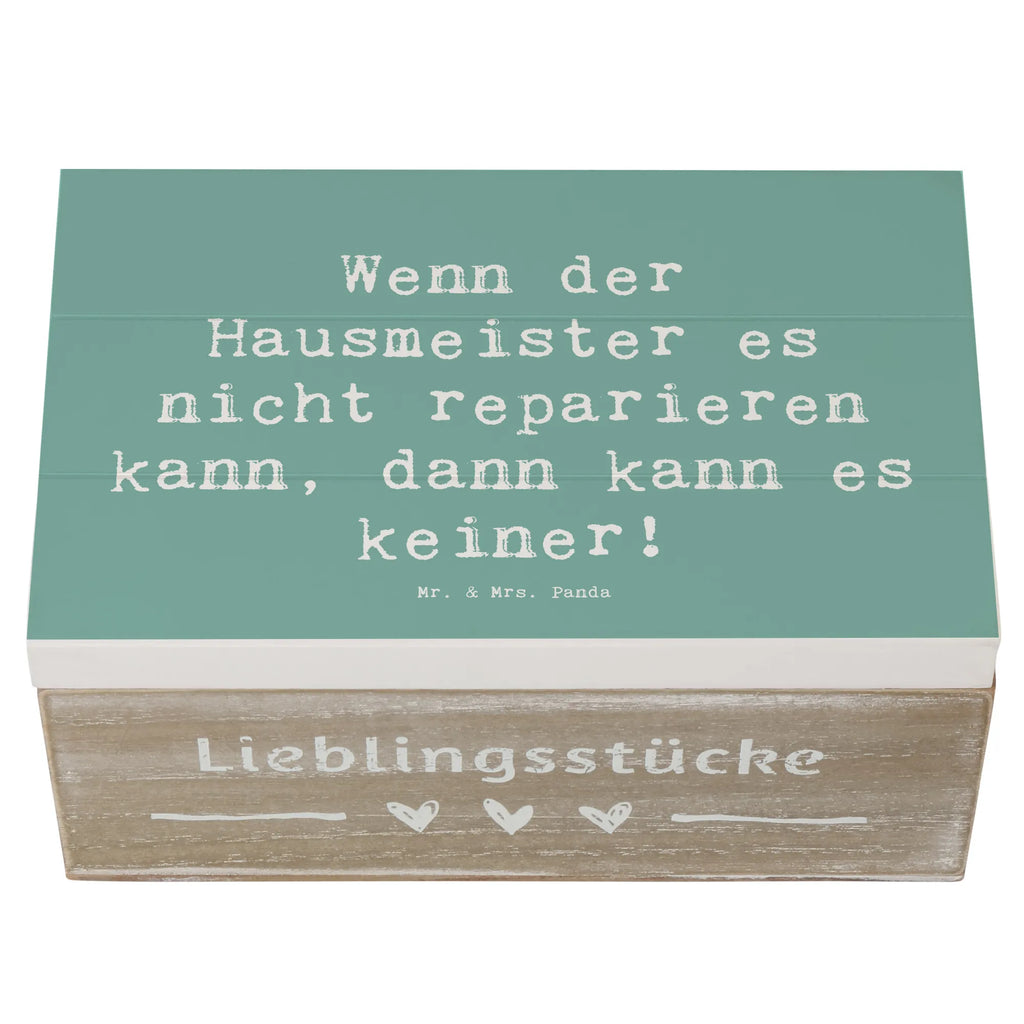 Holzkiste Spruch Wenn der Hausmeister es nicht reparieren kann, dann kann es keiner! Holzkiste, Kiste, Schatzkiste, Truhe, Schatulle, XXL, Erinnerungsbox, Erinnerungskiste, Dekokiste, Aufbewahrungsbox, Geschenkbox, Geschenkdose, Beruf, Ausbildung, Jubiläum, Abschied, Rente, Kollege, Kollegin, Geschenk, Schenken, Arbeitskollege, Mitarbeiter, Firma, Danke, Dankeschön