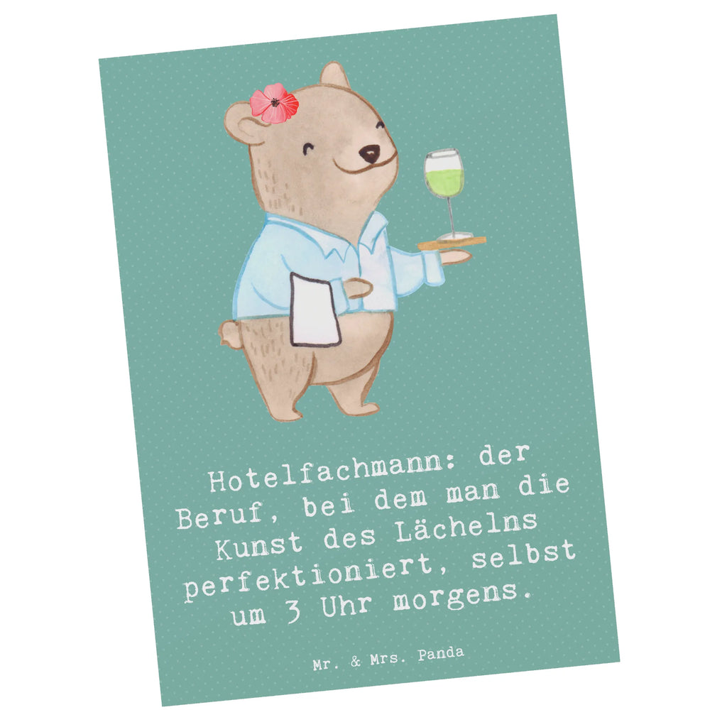 Postkarte Hotelfachmann: der Beruf, bei dem man die Kunst des Lächelns perfektioniert, selbst um 3 Uhr morgens. Postkarte, Karte, Geschenkkarte, Grußkarte, Einladung, Ansichtskarte, Geburtstagskarte, Einladungskarte, Dankeskarte, Ansichtskarten, Einladung Geburtstag, Einladungskarten Geburtstag, Beruf, Ausbildung, Jubiläum, Abschied, Rente, Kollege, Kollegin, Geschenk, Schenken, Arbeitskollege, Mitarbeiter, Firma, Danke, Dankeschön