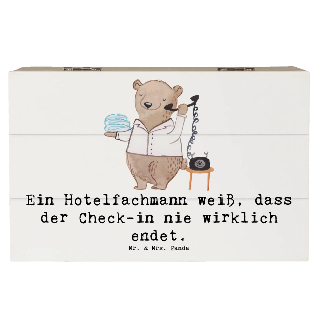 Holzkiste Ein Hotelfachmann weiß, dass der Check-in nie wirklich endet. Holzkiste, Kiste, Schatzkiste, Truhe, Schatulle, XXL, Erinnerungsbox, Erinnerungskiste, Dekokiste, Aufbewahrungsbox, Geschenkbox, Geschenkdose, Beruf, Ausbildung, Jubiläum, Abschied, Rente, Kollege, Kollegin, Geschenk, Schenken, Arbeitskollege, Mitarbeiter, Firma, Danke, Dankeschön