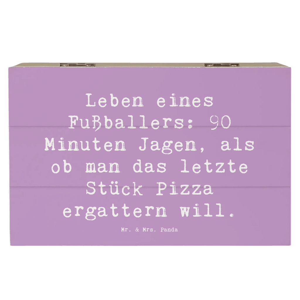 Holzkiste Spruch Leben eines Fußballers: 90 Minuten Jagen, als ob man das letzte Stück Pizza ergattern will. Holzkiste, Kiste, Schatzkiste, Truhe, Schatulle, XXL, Erinnerungsbox, Erinnerungskiste, Dekokiste, Aufbewahrungsbox, Geschenkbox, Geschenkdose, Beruf, Ausbildung, Jubiläum, Abschied, Rente, Kollege, Kollegin, Geschenk, Schenken, Arbeitskollege, Mitarbeiter, Firma, Danke, Dankeschön