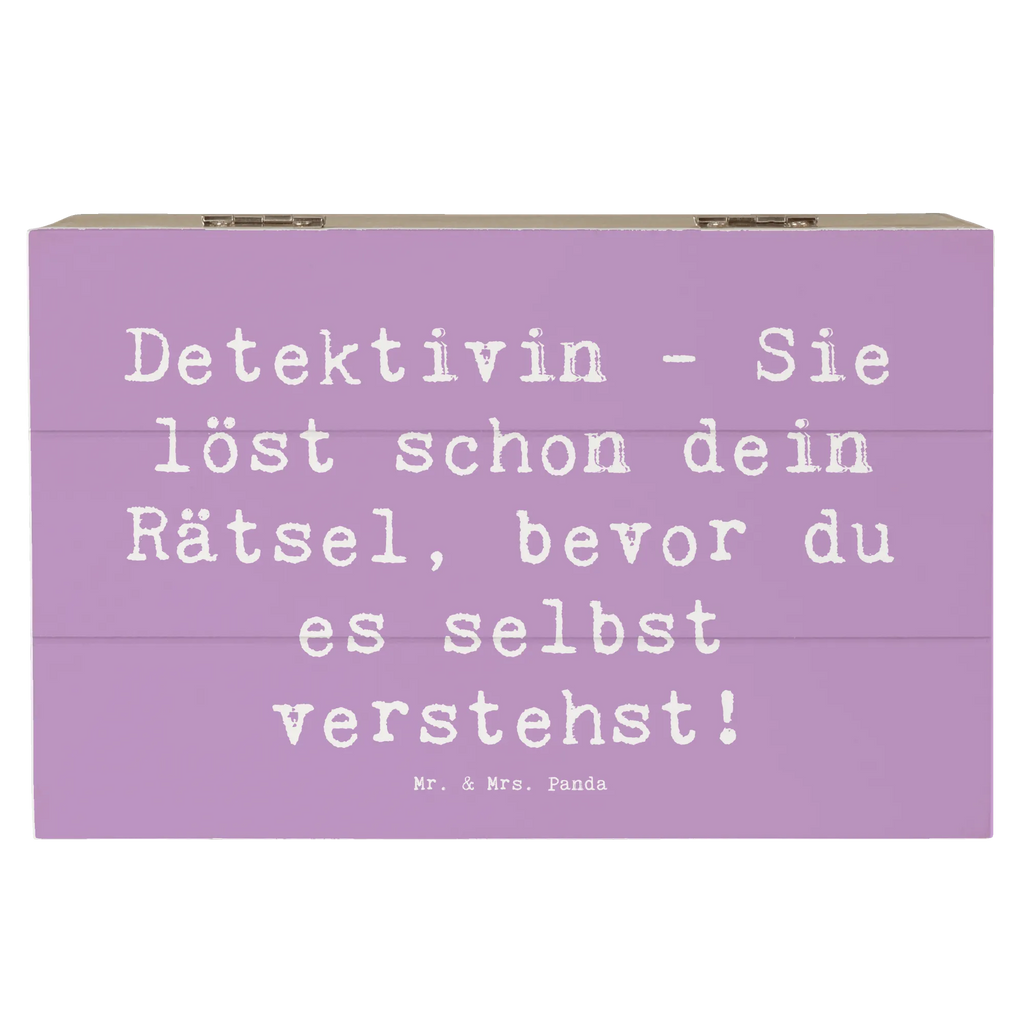 Holzkiste Spruch Detektivin - Sie löst schon dein Rätsel, bevor du es selbst verstehst! Holzkiste, Kiste, Schatzkiste, Truhe, Schatulle, XXL, Erinnerungsbox, Erinnerungskiste, Dekokiste, Aufbewahrungsbox, Geschenkbox, Geschenkdose, Beruf, Ausbildung, Jubiläum, Abschied, Rente, Kollege, Kollegin, Geschenk, Schenken, Arbeitskollege, Mitarbeiter, Firma, Danke, Dankeschön