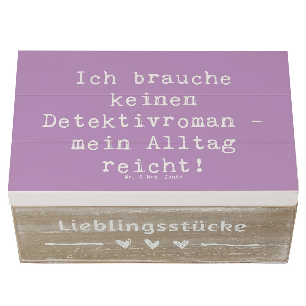 Holzkiste Spruch Ich brauche keinen Detektivroman - mein Alltag reicht! Holzkiste, Kiste, Schatzkiste, Truhe, Schatulle, XXL, Erinnerungsbox, Erinnerungskiste, Dekokiste, Aufbewahrungsbox, Geschenkbox, Geschenkdose, Beruf, Ausbildung, Jubiläum, Abschied, Rente, Kollege, Kollegin, Geschenk, Schenken, Arbeitskollege, Mitarbeiter, Firma, Danke, Dankeschön