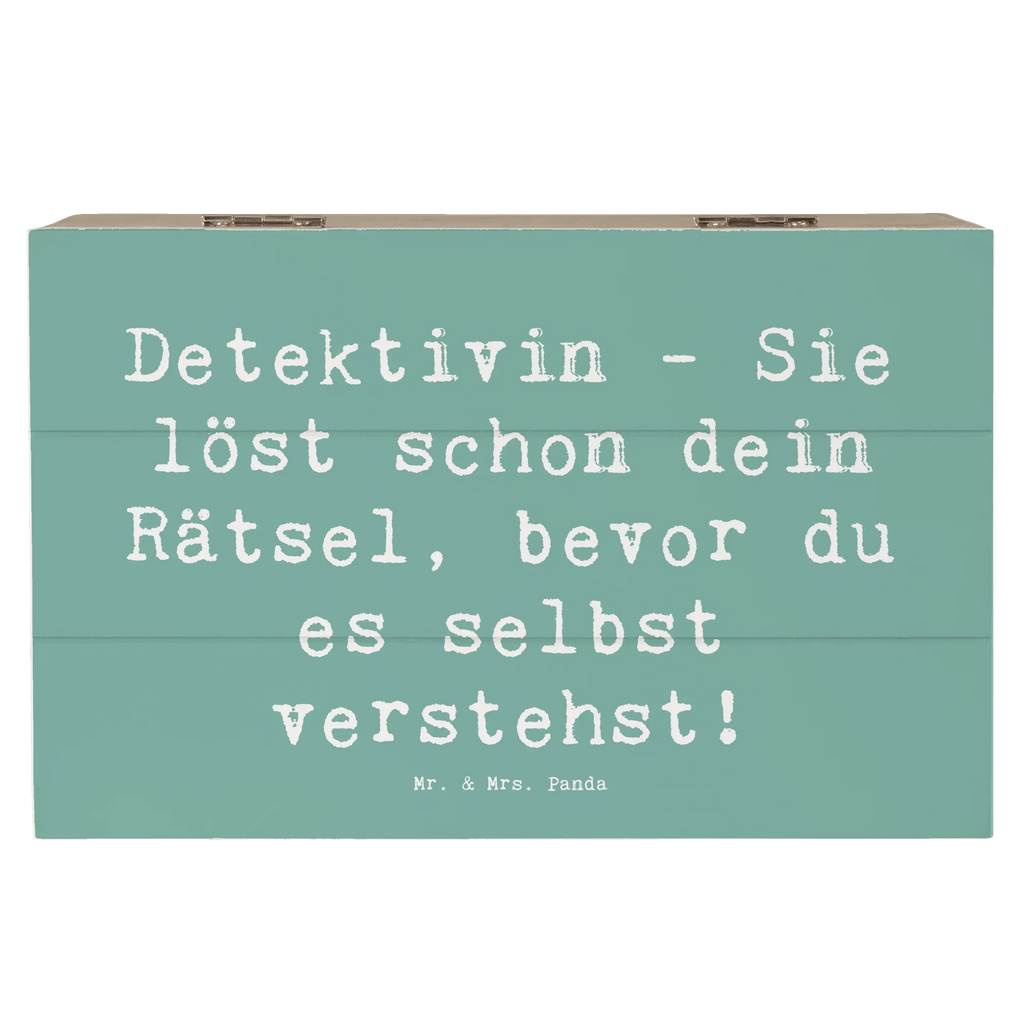 Holzkiste Spruch Detektivin - Sie löst schon dein Rätsel, bevor du es selbst verstehst! Holzkiste, Kiste, Schatzkiste, Truhe, Schatulle, XXL, Erinnerungsbox, Erinnerungskiste, Dekokiste, Aufbewahrungsbox, Geschenkbox, Geschenkdose, Beruf, Ausbildung, Jubiläum, Abschied, Rente, Kollege, Kollegin, Geschenk, Schenken, Arbeitskollege, Mitarbeiter, Firma, Danke, Dankeschön