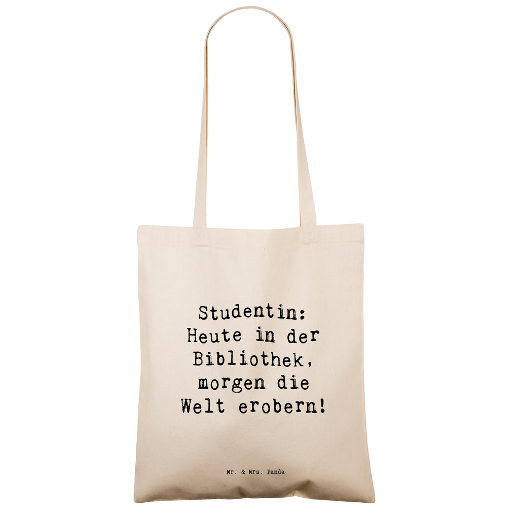 Tragetasche Spruch Studentin: Heute in der Bibliothek, morgen die Welt erobern! Beuteltasche, Beutel, Einkaufstasche, Jutebeutel, Stoffbeutel, Tasche, Shopper, Umhängetasche, Strandtasche, Schultertasche, Stofftasche, Tragetasche, Badetasche, Jutetasche, Einkaufstüte, Laptoptasche, Beruf, Ausbildung, Jubiläum, Abschied, Rente, Kollege, Kollegin, Geschenk, Schenken, Arbeitskollege, Mitarbeiter, Firma, Danke, Dankeschön