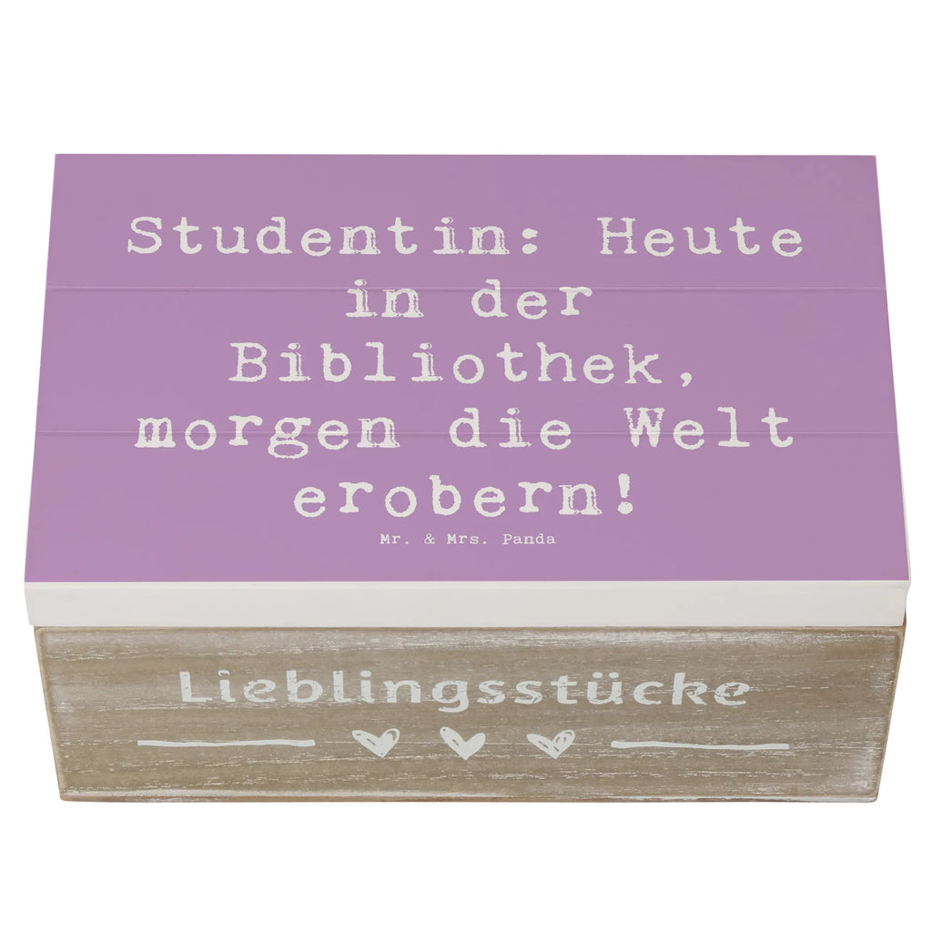 Holzkiste Spruch Studentin: Heute in der Bibliothek, morgen die Welt erobern! Holzkiste, Kiste, Schatzkiste, Truhe, Schatulle, XXL, Erinnerungsbox, Erinnerungskiste, Dekokiste, Aufbewahrungsbox, Geschenkbox, Geschenkdose, Beruf, Ausbildung, Jubiläum, Abschied, Rente, Kollege, Kollegin, Geschenk, Schenken, Arbeitskollege, Mitarbeiter, Firma, Danke, Dankeschön