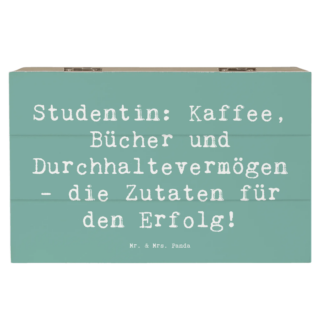 Holzkiste Spruch Studentin: Kaffee, Bücher und Durchhaltevermögen - die Zutaten für den Erfolg! Holzkiste, Kiste, Schatzkiste, Truhe, Schatulle, XXL, Erinnerungsbox, Erinnerungskiste, Dekokiste, Aufbewahrungsbox, Geschenkbox, Geschenkdose, Beruf, Ausbildung, Jubiläum, Abschied, Rente, Kollege, Kollegin, Geschenk, Schenken, Arbeitskollege, Mitarbeiter, Firma, Danke, Dankeschön