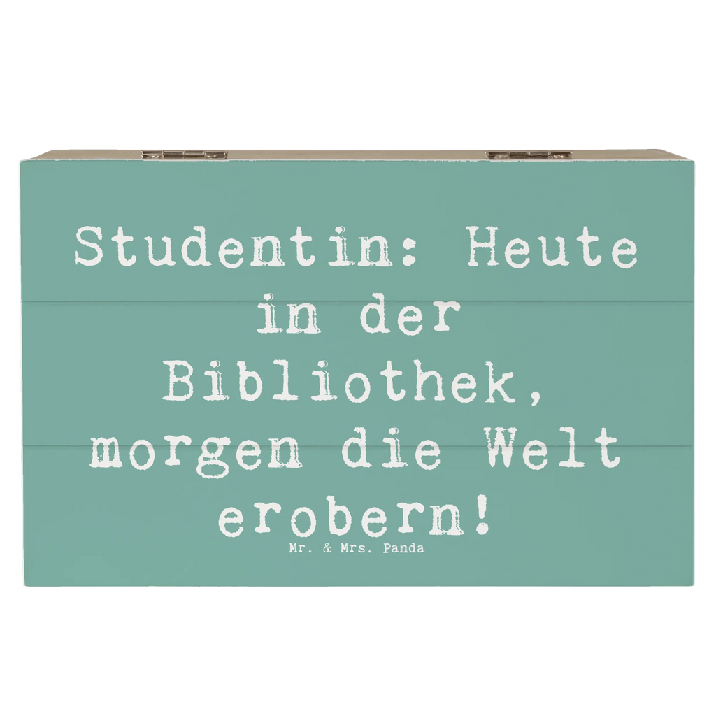 Holzkiste Spruch Studentin: Heute in der Bibliothek, morgen die Welt erobern! Holzkiste, Kiste, Schatzkiste, Truhe, Schatulle, XXL, Erinnerungsbox, Erinnerungskiste, Dekokiste, Aufbewahrungsbox, Geschenkbox, Geschenkdose, Beruf, Ausbildung, Jubiläum, Abschied, Rente, Kollege, Kollegin, Geschenk, Schenken, Arbeitskollege, Mitarbeiter, Firma, Danke, Dankeschön