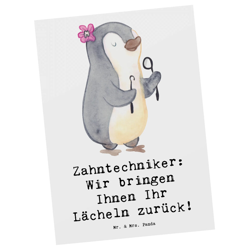 Postkarte Zahntechniker: Wir bringen Ihnen Ihr Lächeln zurück! Postkarte, Karte, Geschenkkarte, Grußkarte, Einladung, Ansichtskarte, Geburtstagskarte, Einladungskarte, Dankeskarte, Ansichtskarten, Einladung Geburtstag, Einladungskarten Geburtstag, Beruf, Ausbildung, Jubiläum, Abschied, Rente, Kollege, Kollegin, Geschenk, Schenken, Arbeitskollege, Mitarbeiter, Firma, Danke, Dankeschön