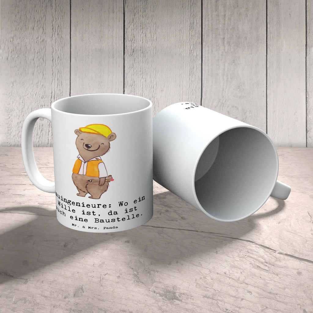 Tasse Bauingenieure: Wo ein Wille ist, da ist auch eine Baustelle. Tasse, Kaffeetasse, Teetasse, Becher, Kaffeebecher, Teebecher, Keramiktasse, Porzellantasse, Büro Tasse, Geschenk Tasse, Tasse Sprüche, Tasse Motive, Kaffeetassen, Tasse bedrucken, Designer Tasse, Cappuccino Tassen, Schöne Teetassen, Beruf, Ausbildung, Jubiläum, Abschied, Rente, Kollege, Kollegin, Geschenk, Schenken, Arbeitskollege, Mitarbeiter, Firma, Danke, Dankeschön