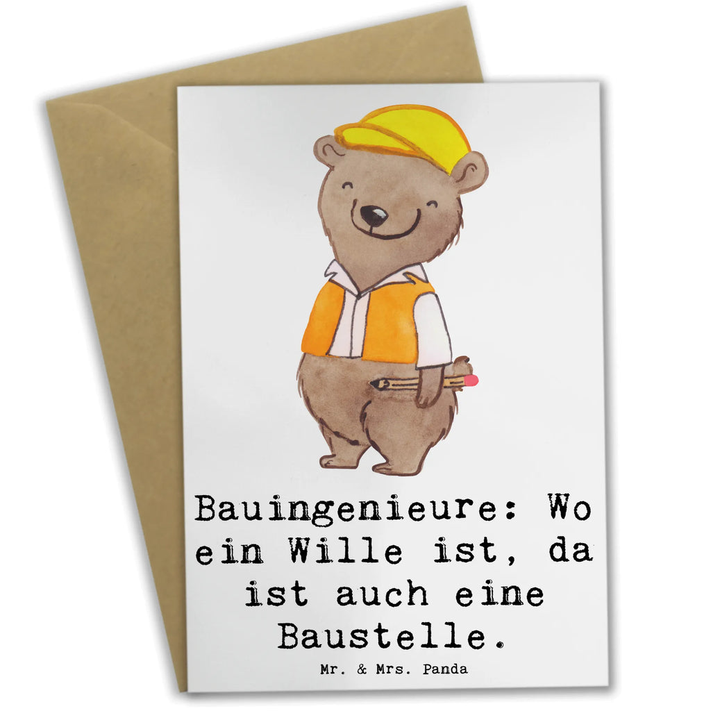 Grußkarte Bauingenieure: Wo ein Wille ist, da ist auch eine Baustelle. Grußkarte, Klappkarte, Einladungskarte, Glückwunschkarte, Hochzeitskarte, Geburtstagskarte, Karte, Ansichtskarten, Beruf, Ausbildung, Jubiläum, Abschied, Rente, Kollege, Kollegin, Geschenk, Schenken, Arbeitskollege, Mitarbeiter, Firma, Danke, Dankeschön