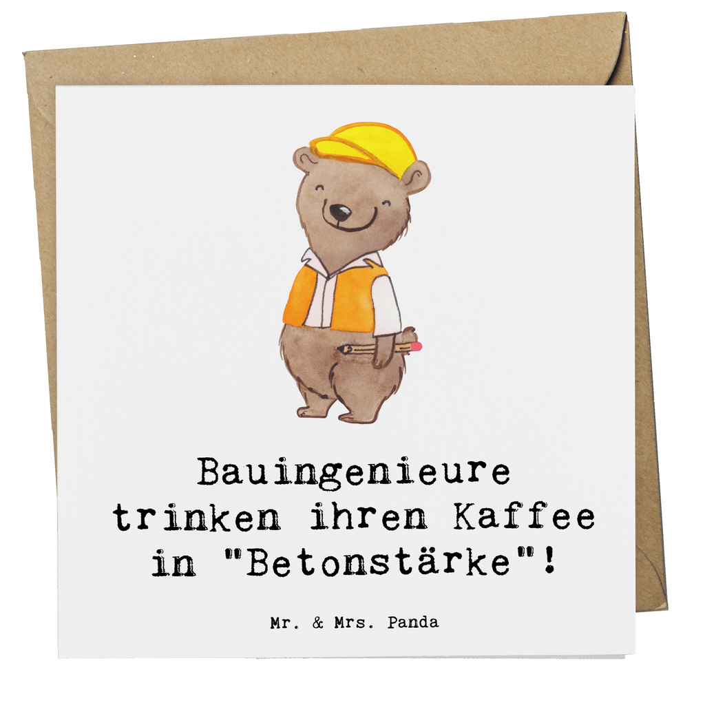 Deluxe Karte Bauingenieure trinken ihren Kaffee in "Betonstärke"! Karte, Grußkarte, Klappkarte, Einladungskarte, Glückwunschkarte, Hochzeitskarte, Geburtstagskarte, Hochwertige Grußkarte, Hochwertige Klappkarte, Beruf, Ausbildung, Jubiläum, Abschied, Rente, Kollege, Kollegin, Geschenk, Schenken, Arbeitskollege, Mitarbeiter, Firma, Danke, Dankeschön