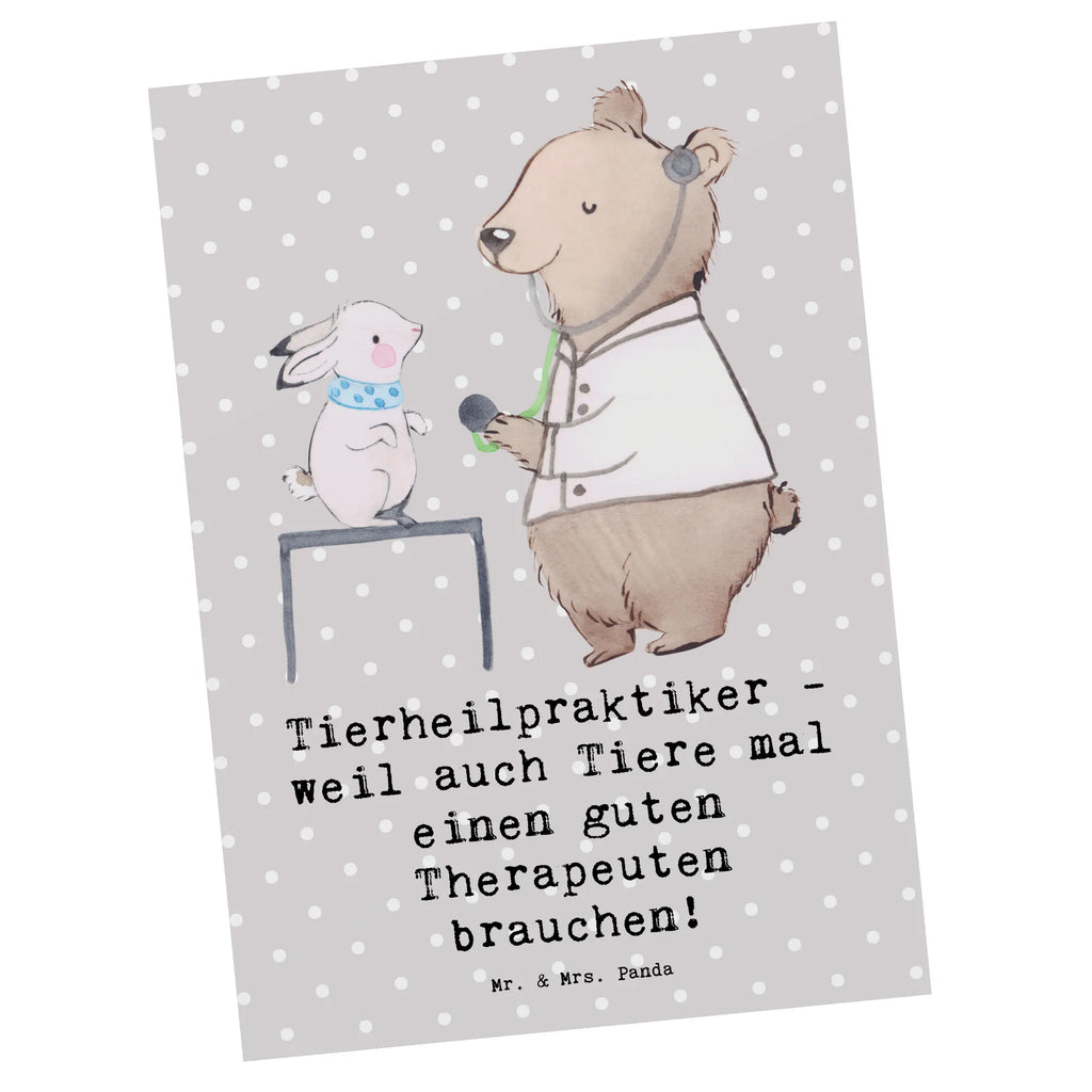 Postkarte Tierheilpraktiker - weil auch Tiere mal einen guten Therapeuten brauchen! Postkarte, Karte, Geschenkkarte, Grußkarte, Einladung, Ansichtskarte, Geburtstagskarte, Einladungskarte, Dankeskarte, Ansichtskarten, Einladung Geburtstag, Einladungskarten Geburtstag, Beruf, Ausbildung, Jubiläum, Abschied, Rente, Kollege, Kollegin, Geschenk, Schenken, Arbeitskollege, Mitarbeiter, Firma, Danke, Dankeschön