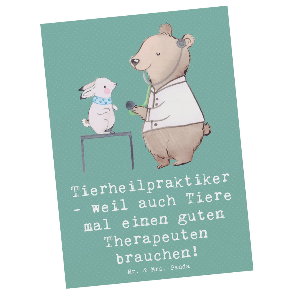 Postkarte Tierheilpraktiker - weil auch Tiere mal einen guten Therapeuten brauchen! Postkarte, Karte, Geschenkkarte, Grußkarte, Einladung, Ansichtskarte, Geburtstagskarte, Einladungskarte, Dankeskarte, Ansichtskarten, Einladung Geburtstag, Einladungskarten Geburtstag, Beruf, Ausbildung, Jubiläum, Abschied, Rente, Kollege, Kollegin, Geschenk, Schenken, Arbeitskollege, Mitarbeiter, Firma, Danke, Dankeschön